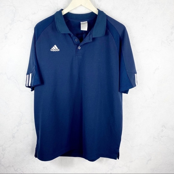 [Adidas] Men's Navy Stripe Polo Shirt - Picture 2 of 4